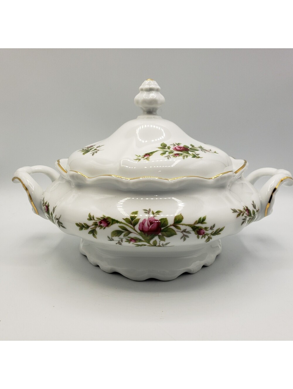 Vintage Johann Haviland Moss Rose Covered Vegetable Bowl Traditions Fine China